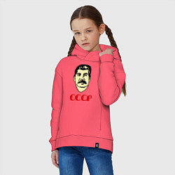 Толстовка оверсайз детская Сталин: СССР, цвет: коралловый — фото 2