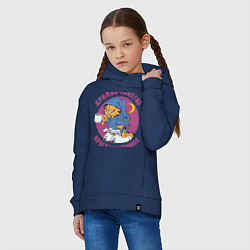 Толстовка оверсайз детская Дружба- понятие круглосуточное, цвет: тёмно-синий — фото 2