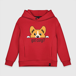 Толстовка оверсайз детская Got Corgi, цвет: красный