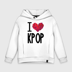 Толстовка оверсайз детская I love kpop, цвет: белый