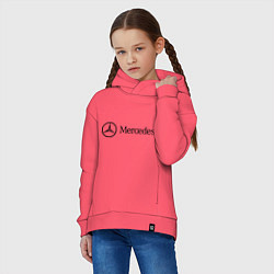 Толстовка оверсайз детская Mercedes Logo, цвет: коралловый — фото 2