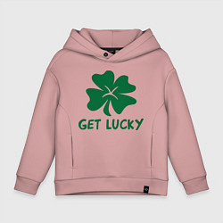 Толстовка оверсайз детская Get lucky, цвет: пыльно-розовый