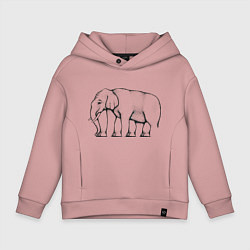 Толстовка оверсайз детская Сколько ног у слона, цвет: пыльно-розовый
