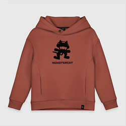Толстовка оверсайз детская Monstercat, цвет: кирпичный