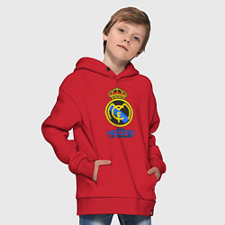 Толстовка оверсайз детская Real Madrid, цвет: красный — фото 2