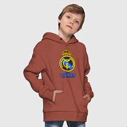 Толстовка оверсайз детская Real Madrid, цвет: кирпичный — фото 2
