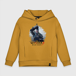 Толстовка оверсайз детская The Witcher 3, цвет: горчичный