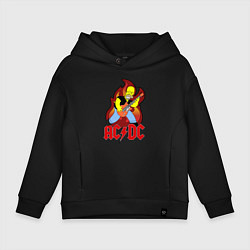 Толстовка оверсайз детская AC/DC Homer, цвет: черный