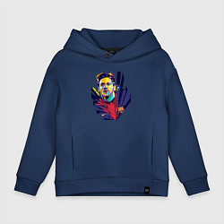 Толстовка оверсайз детская Messi Art, цвет: тёмно-синий