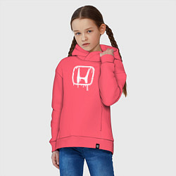 Толстовка оверсайз детская Honda, цвет: коралловый — фото 2