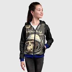 Толстовка на молнии детская Monkey: to boldly go, цвет: 3D-синий — фото 2