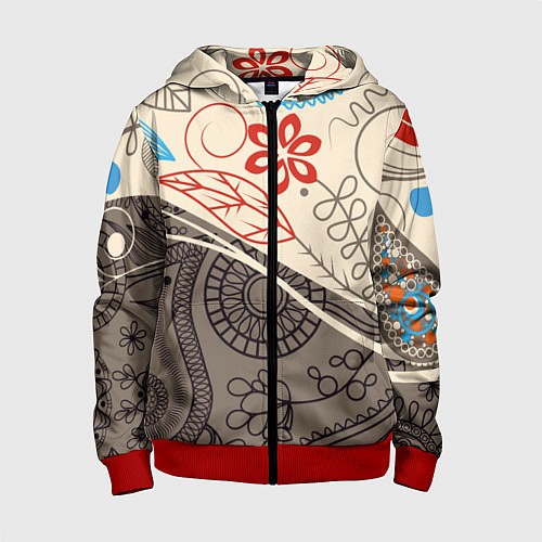 Детская толстовка на молнии Прованс / 3D-Красный – фото 1