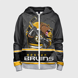 Толстовка на молнии детская Boston Bruins, цвет: 3D-меланж