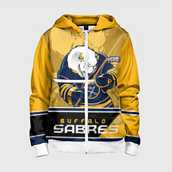 Толстовка на молнии детская Buffalo Sabres, цвет: 3D-белый