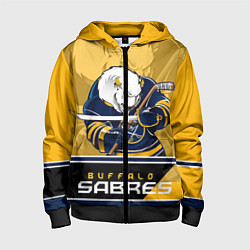 Толстовка на молнии детская Buffalo Sabres, цвет: 3D-черный