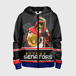 Толстовка на молнии детская Ottawa Senators, цвет: 3D-синий