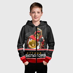Толстовка на молнии детская Ottawa Senators, цвет: 3D-красный — фото 2