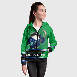 Толстовка на молнии детская Vancouver Canucks, цвет: 3D-черный — фото 2