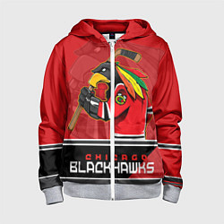 Толстовка на молнии детская Chicago Blackhawks, цвет: 3D-меланж