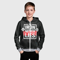 Толстовка на молнии детская The iron never lies, цвет: 3D-меланж — фото 2