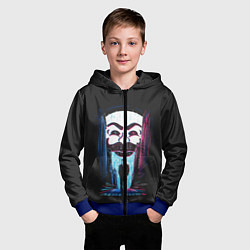 Толстовка на молнии детская Mr Robot: Anonymous, цвет: 3D-синий — фото 2