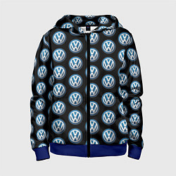 Толстовка на молнии детская Volkswagen, цвет: 3D-синий