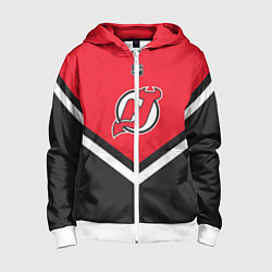 Толстовка на молнии детская NHL: New Jersey Devils, цвет: 3D-белый