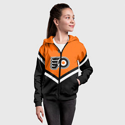 Толстовка на молнии детская NHL: Philadelphia Flyers, цвет: 3D-черный — фото 2
