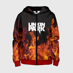 Толстовка на молнии детская Linkin Park: Hell Flame, цвет: 3D-красный
