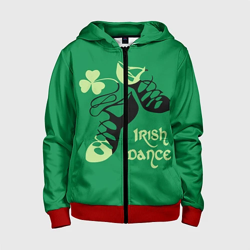 Детская толстовка на молнии Ireland, Irish dance / 3D-Красный – фото 1