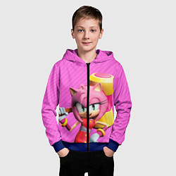 Толстовка на молнии детская Amy Rose, цвет: 3D-синий — фото 2