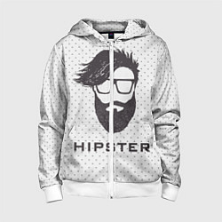 Толстовка на молнии детская Hipster, цвет: 3D-белый