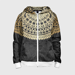 Толстовка на молнии детская Абстракционизм, цвет: 3D-белый