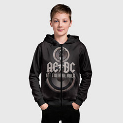 Толстовка на молнии детская AC/DC: Let there be rock, цвет: 3D-черный — фото 2