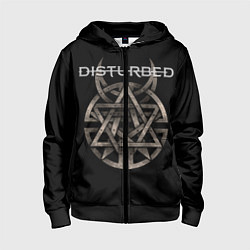 Толстовка на молнии детская Disturbed Logo, цвет: 3D-черный