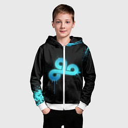 Толстовка на молнии детская Cloud 9: Black collection, цвет: 3D-белый — фото 2