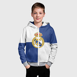 Толстовка на молнии детская Real Madrid: Blue style, цвет: 3D-меланж — фото 2