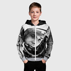 Толстовка на молнии детская Гагарин космонавт, цвет: 3D-меланж — фото 2
