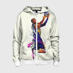 Толстовка на молнии детская Kobe Bryant, цвет: 3D-белый
