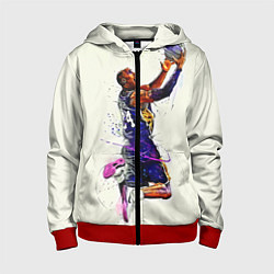 Толстовка на молнии детская Kobe Bryant, цвет: 3D-красный