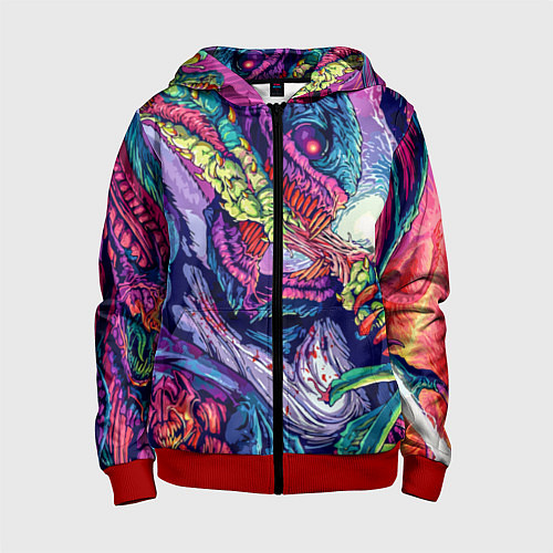 Детская толстовка на молнии Hyper Beast Style / 3D-Красный – фото 1