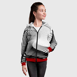 Толстовка на молнии детская Оптический узор, цвет: 3D-красный — фото 2