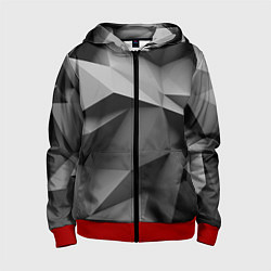 Толстовка на молнии детская Gray abstraction, цвет: 3D-красный