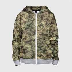 Толстовка на молнии детская Камуфляж с утками, цвет: 3D-меланж