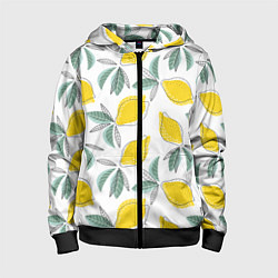 Толстовка на молнии детская Лимончики, цвет: 3D-черный