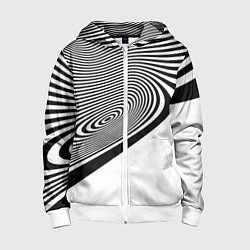 Толстовка на молнии детская Black & White Illusion, цвет: 3D-белый