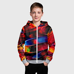 Толстовка на молнии детская Краски, цвет: 3D-меланж — фото 2
