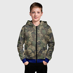 Толстовка на молнии детская Камуфляж с черепами, цвет: 3D-синий — фото 2