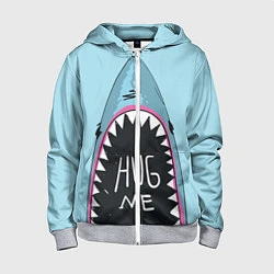 Толстовка на молнии детская Shark: Hug me, цвет: 3D-меланж