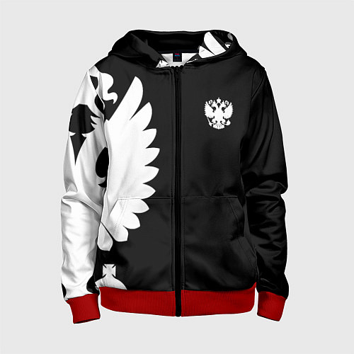 Детская толстовка на молнии Russia - Black collection / 3D-Красный – фото 1